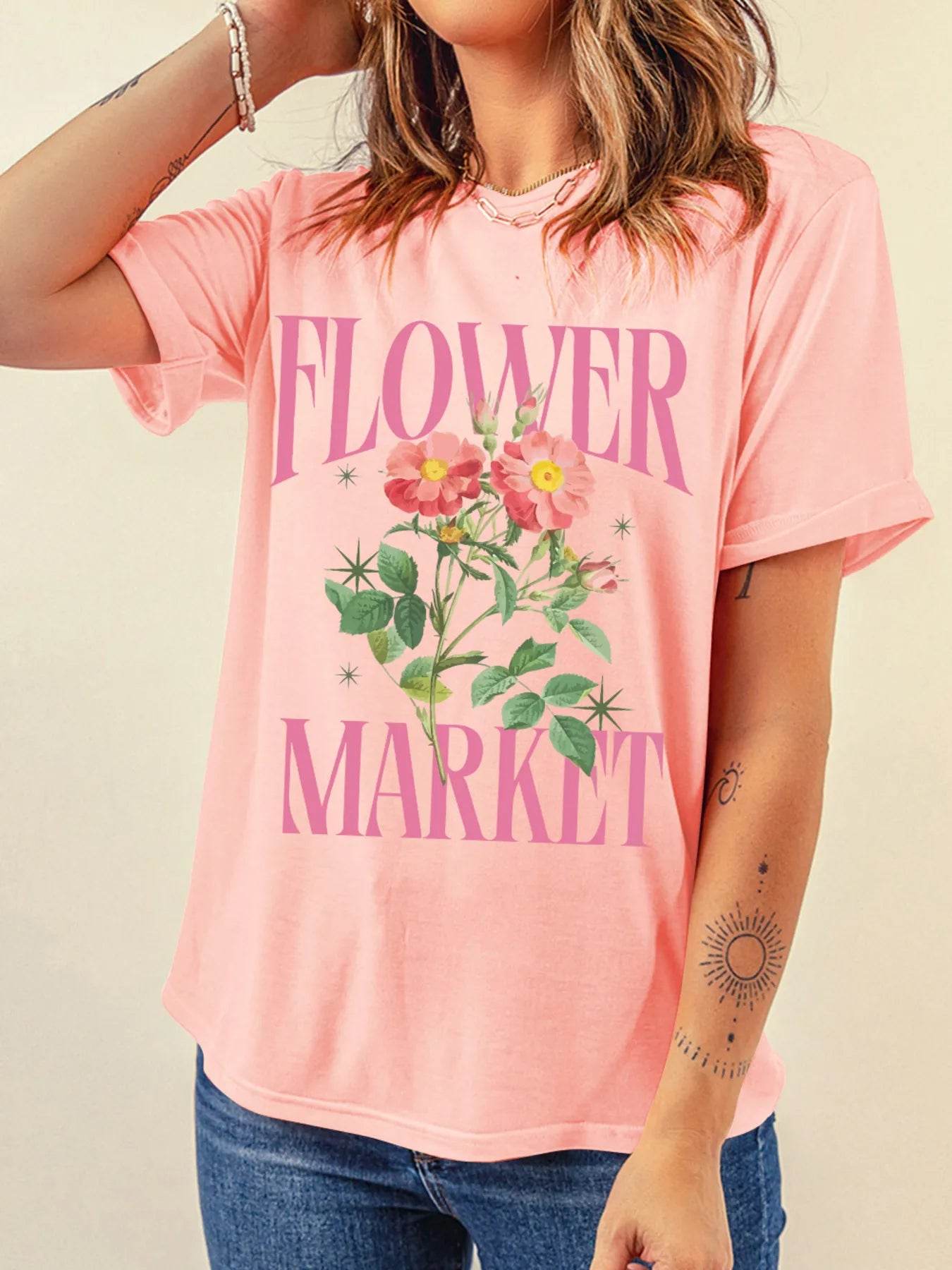 FLOWER MARKET Graphic Crewneck T Shirt Trendsi 10cc97c8728d42dabd43142305dfcdee-Max-Origin