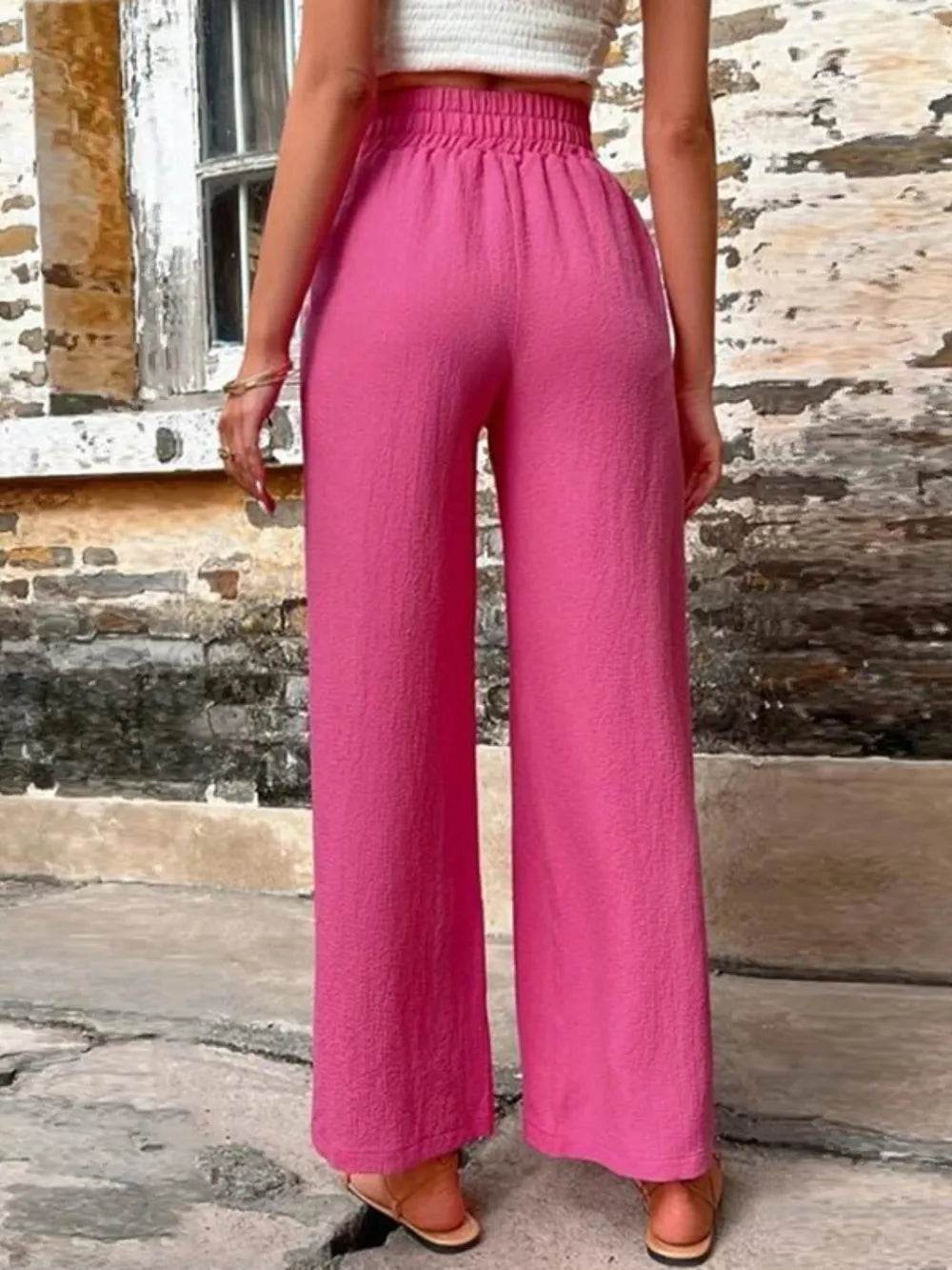 Tied High Waist Wide Leg Pants with Pockets Trendsi 10d746dc-30ae-49e7-9f73-e79019f33214-Max