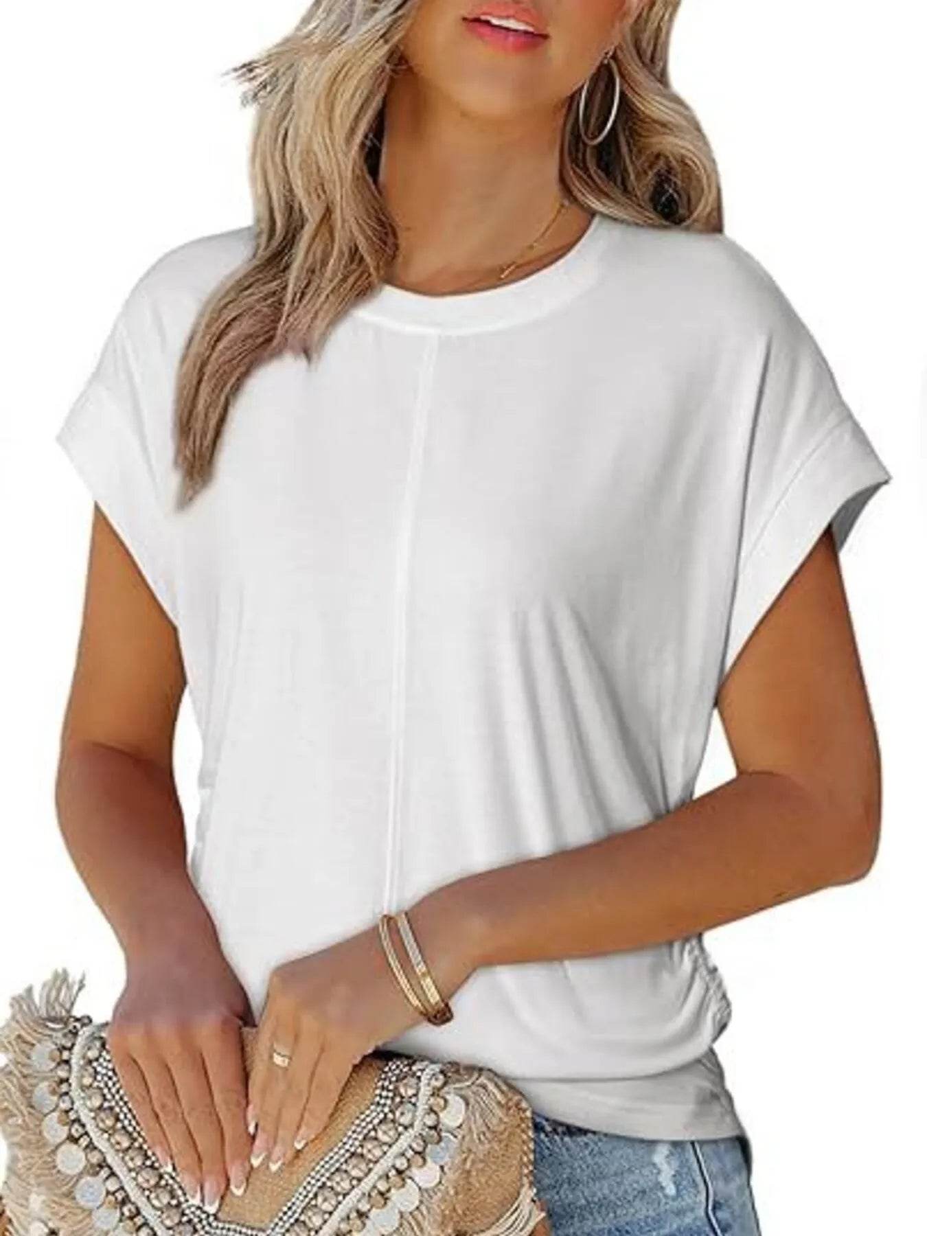 Round Neck Short Sleeve T-Shirt Trendsi 110bad059fa147d88592dd3f63147d95-Max-Origin