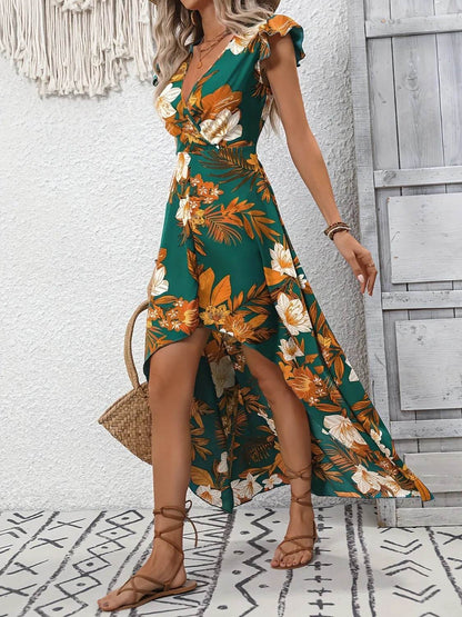 High-Low Printed Cap Sleeve Maxi Dress Trendsi 11100c3e-f0c6-4a6a-8f30-e46206a4a8d1-Max-Origin