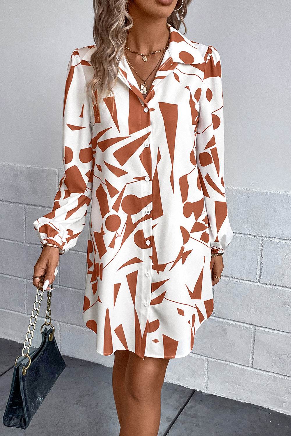 Geometric Long Sleeve Shirt Dress Trendsi 111462fc680443ac90bad8d6a31801ec-Max