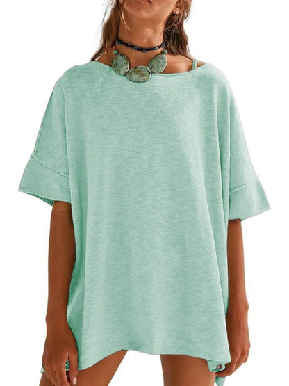 Oversized Round Neck Drop-Shoulder T-Shirt Light Green Trendsi 11220baffb2c4588adbad4443e78f870-Max-Origin