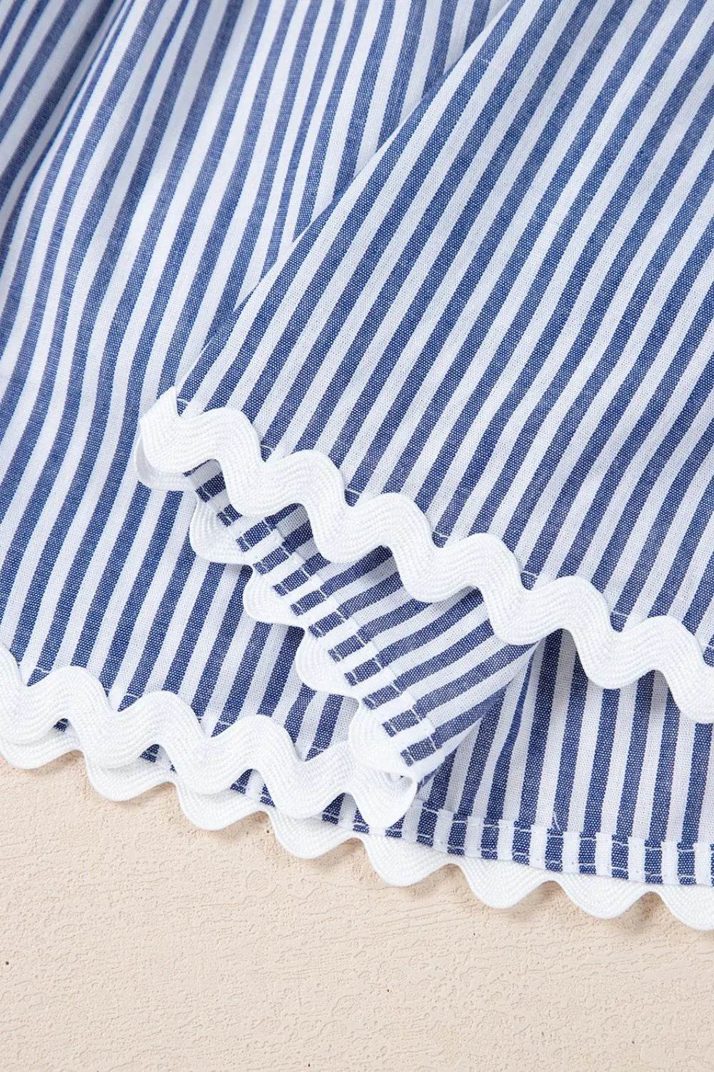 Stripe Sleeveless Notched Ric Rac Mini Dress Trendsi 11285343-7a80-4a8b-a75e-3b4e263eaeb3-Max-Origin