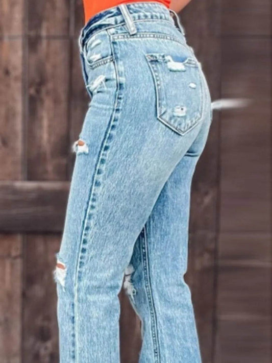 Distressed Slit Bootcut Jeans Trendsi 112f5d5d-6085-4cd3-92f3-caf528bdb8d1-Max-Origin