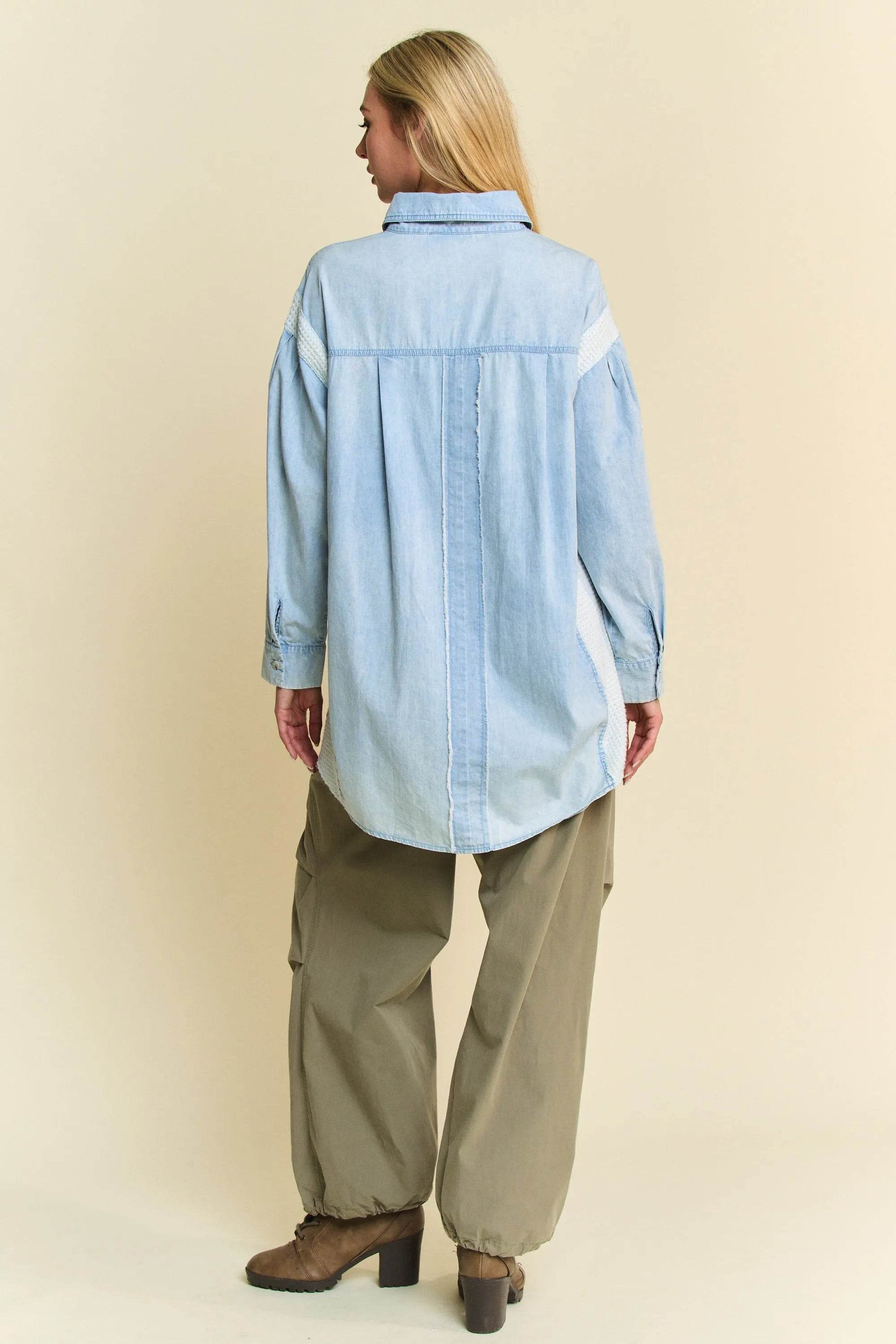 Davi & Dani Lightweight Washed Daisy Patch Waffle Knit Shirt Trendsi 113b38b8bae441f09a592817cf67c203-Max-Origin