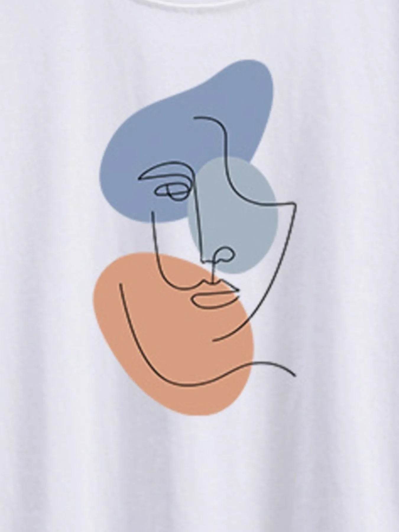 Abstract Face Graphic Casual Round Neck T-Shirt Trendsi 116d77a3-dfb8-4315-b61b-b3b1ddaf3811-Max-Origin