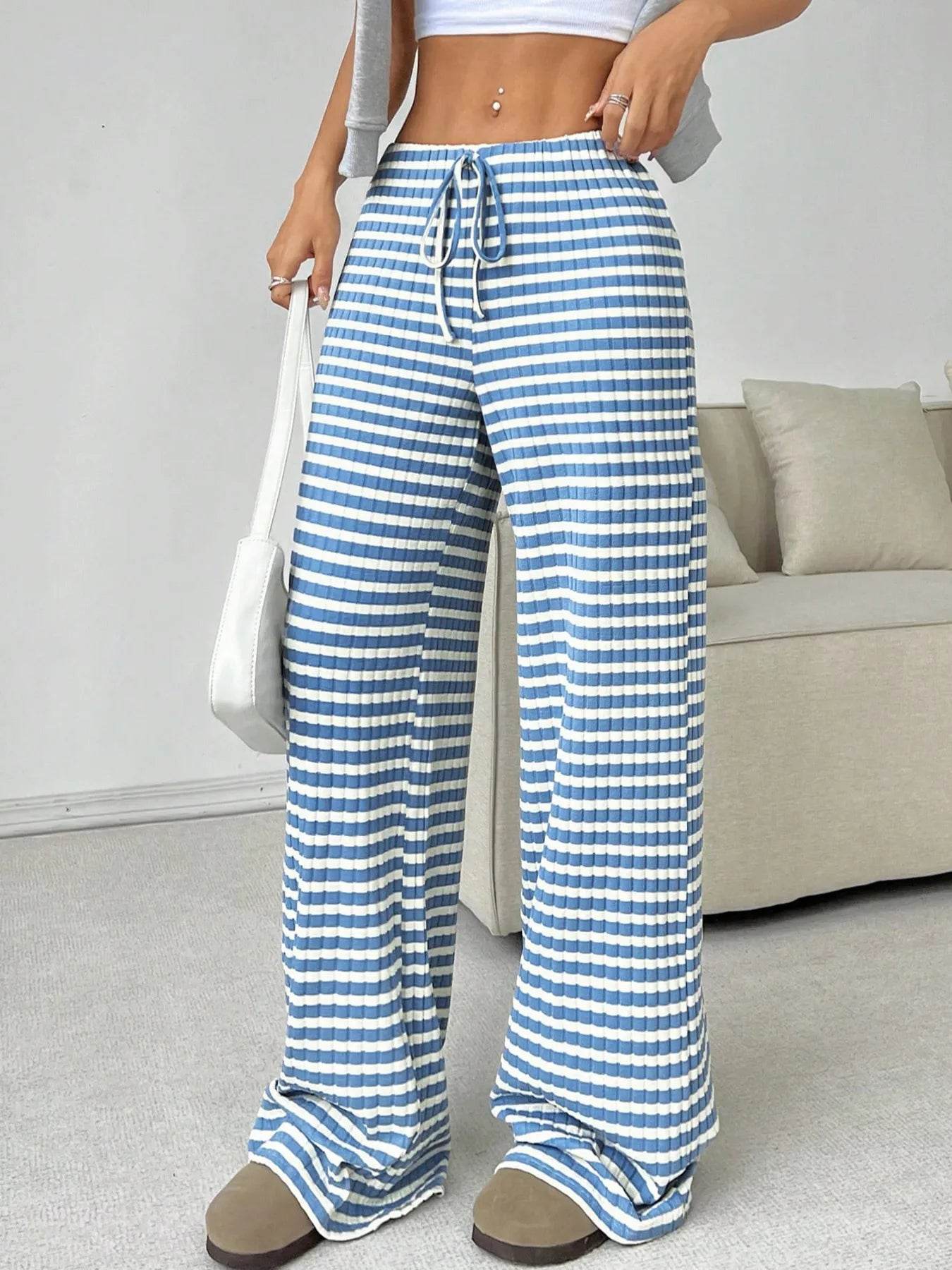 Striped Wide Leg Drawstring Pants Cerulean Trendsi 11a4340f2029490dabebc87d967a8817-Max-Origin