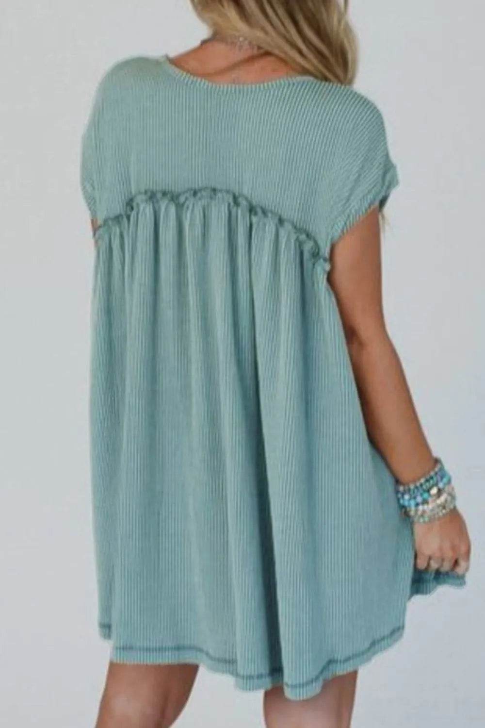 Frill Round Neck Cap Sleeve Mini Dress Trendsi 12379a4f-fdab-4150-a2dc-9fb40f88a90e-Max-Origin