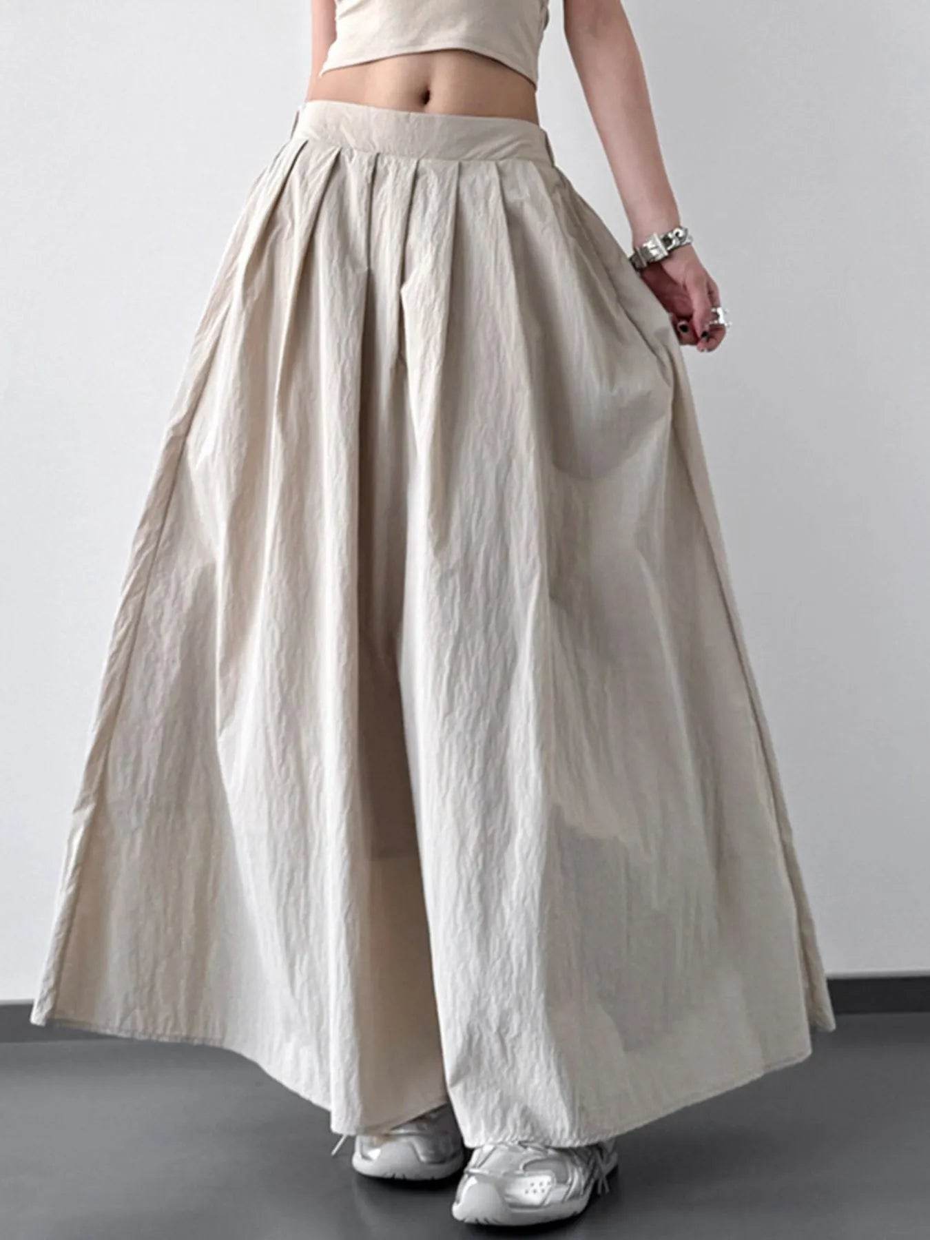 Pleated Linen Maxi Skirt Trendsi 12868743-66b8-451b-8c0b-6e16a85a1aca-Max-Origin