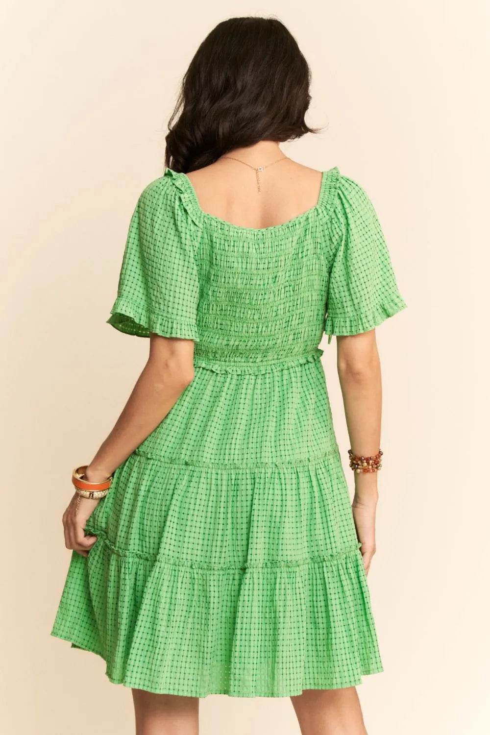 Davi & Dani Jacquard Checker Smocking Tiered Dress Trendsi 12b7785e-fbca-4185-ad88-7dfd6834c398-Max-Origin