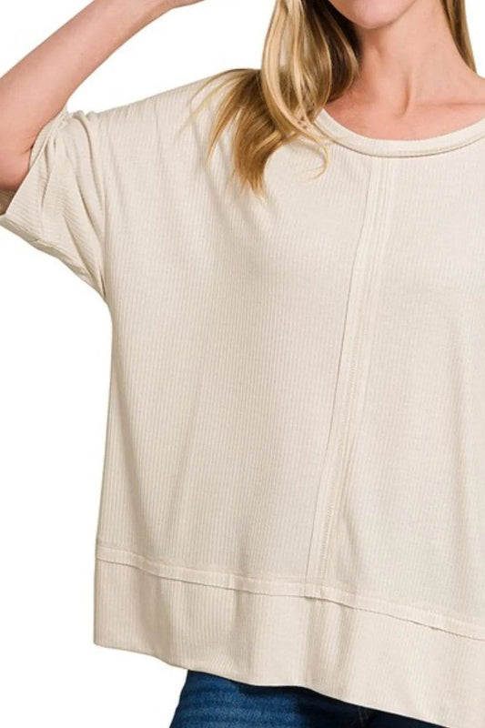 Zenana Ribbed Boat Neck 3/4 Sleeve Top Trendsi 12dbe09f-b0a5-4092-ab97-578f14bd2407-Max-Origin