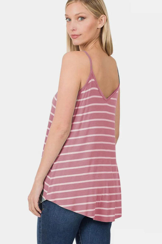 Zenana Striped Curved Hem Cami Trendsi 12e6740e-5277-4e54-bda3-55c5e4461fbc-Max