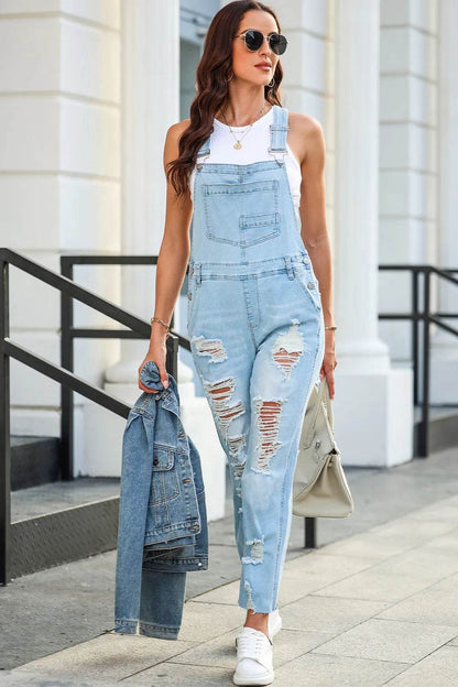 Distressed Denim Overalls with Pockets Trendsi 12e7896d-fff7-4a9e-bfa8-acf001b24233-Max