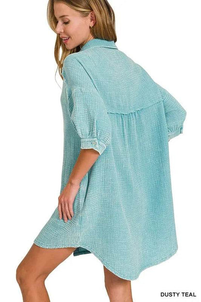 Zenana Washed Double Gauze Button Down Shirt Dress Trendsi 12e98b124ddf4a92a6f098afe2b685fe-Max-Origin