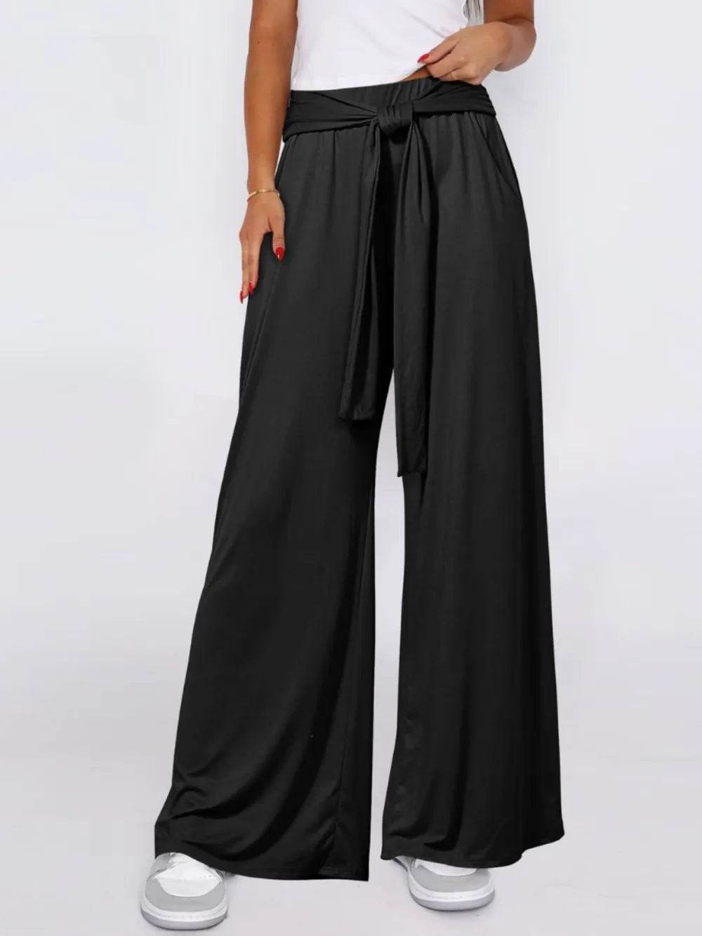 Tied Wide Leg Pants with Pockets Trendsi 1319ed2f-1d57-49a1-857d-fe456468e30c-Max