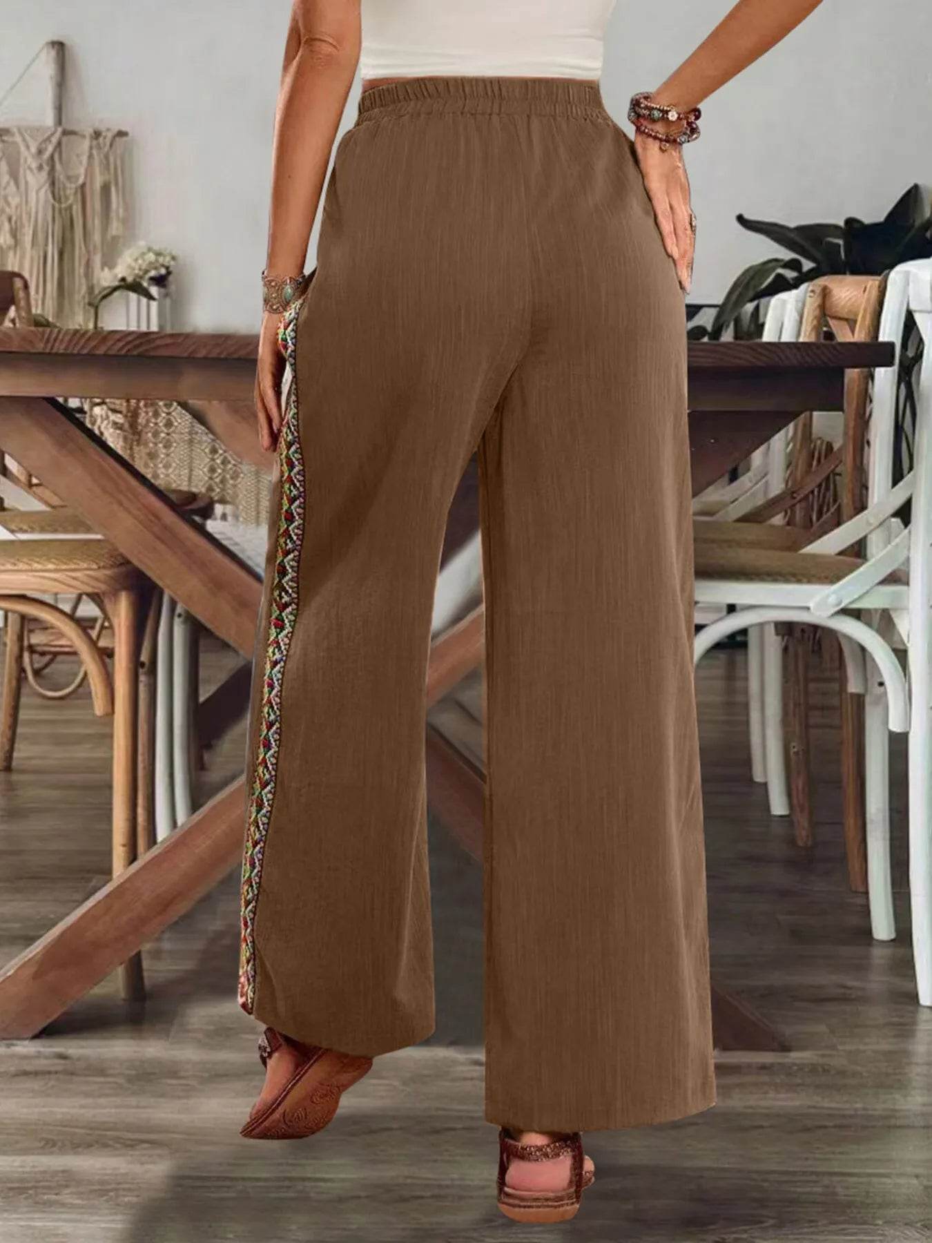 Bohemian Wide Leg Embroidered Side Stripe Pants Trendsi 131eb0f7eb2d4cc7a81b0edd793814d0-Max-Origin