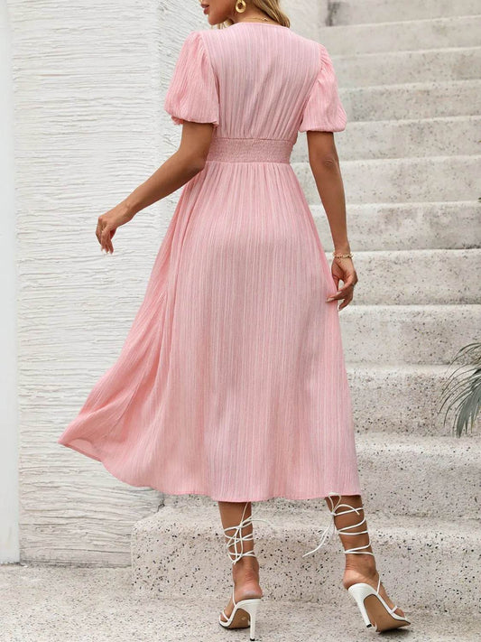 V-Neck Puff Sleeve Dress Trendsi 1343cc2a-84b3-4cb0-91b2-e3fa296b66c5-Max-Origin