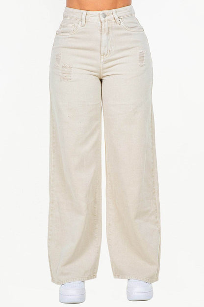 American Bazi High Waist Distressed Wide Leg Jeans Beige Trendsi 134d251b-585c-4ca4-887a-2c4c3fbd3b16-Max