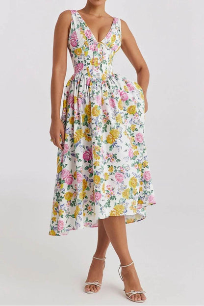 Floral V-Neck Sleeveless Midi Dress with Pockets Trendsi 138678e1-b32b-441e-ad01-5b702ba7d1df-Max-Origin
