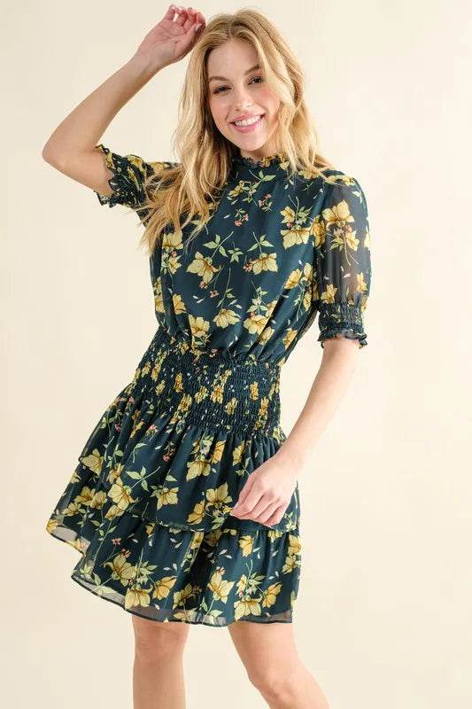 And The Why Floral Print Smocked Waist Mini Dress Hunter Green Trendsi 138bf613f7e348878354a5851a7bb18a-Max-Origin