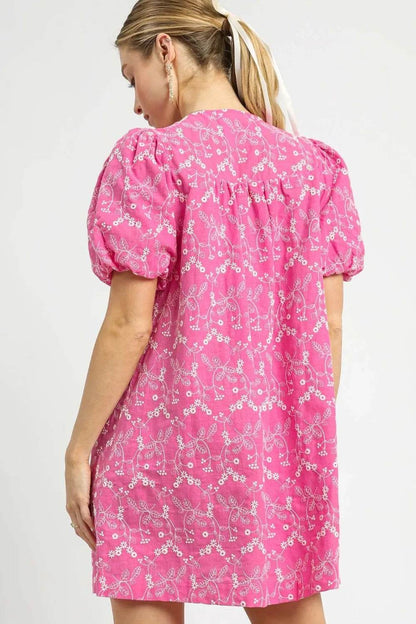 Umgee Floral Puff Sleeve V-Neck Mini Dress Trendsi 14258e0e-58ea-4513-b993-c083f5d278fb-Max-Origin