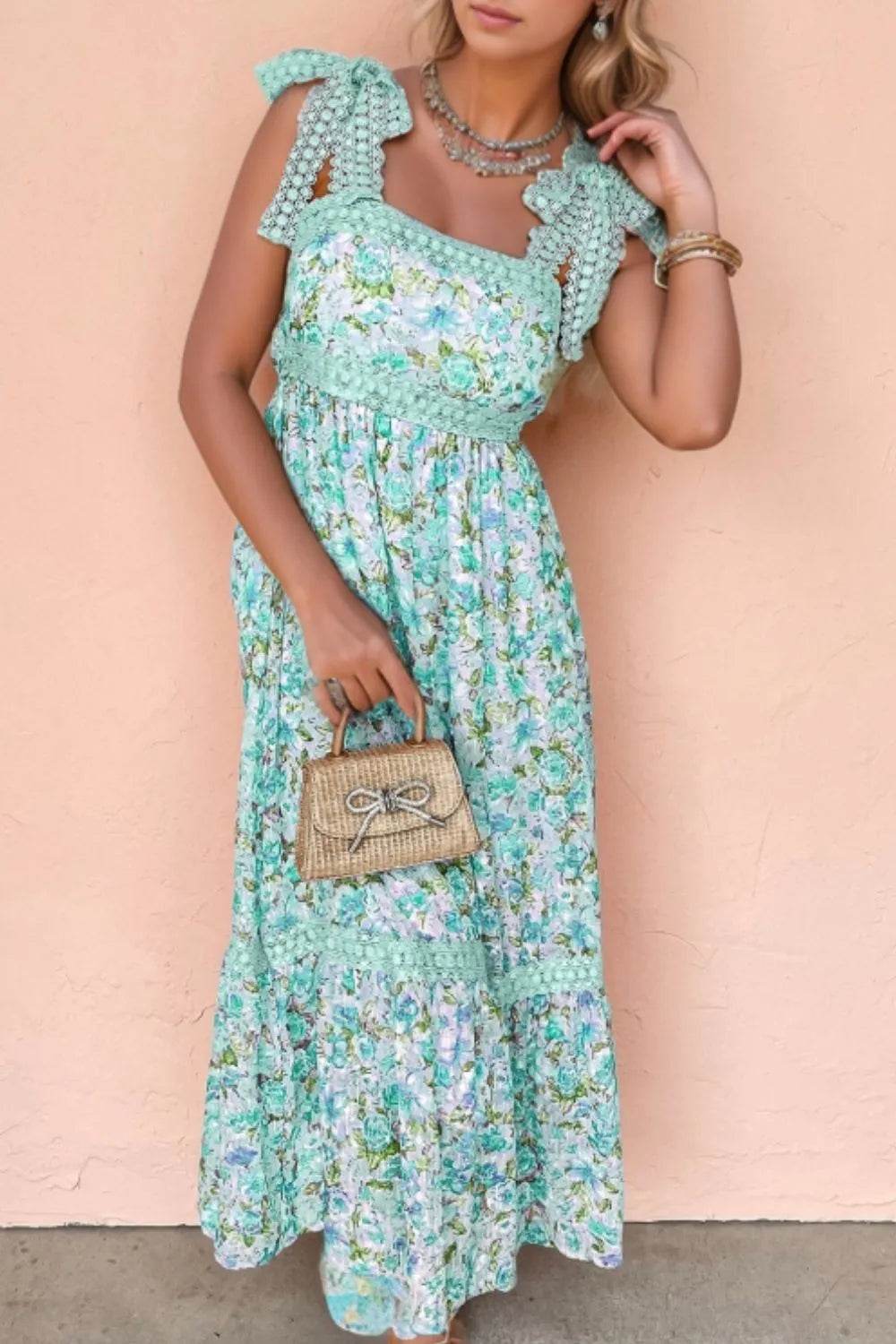 Lace Detail Square Neck Floral Dress Turquoise Trendsi 143efd56-400e-44a4-b7b7-f06c637d7d24-Max-Origin