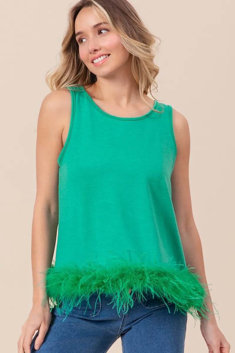 BiBi French Terry Faux Feather Bottom Back Tied Top Trendsi 147022e7399c45e29a02a821b96bee8d-Max-Origin