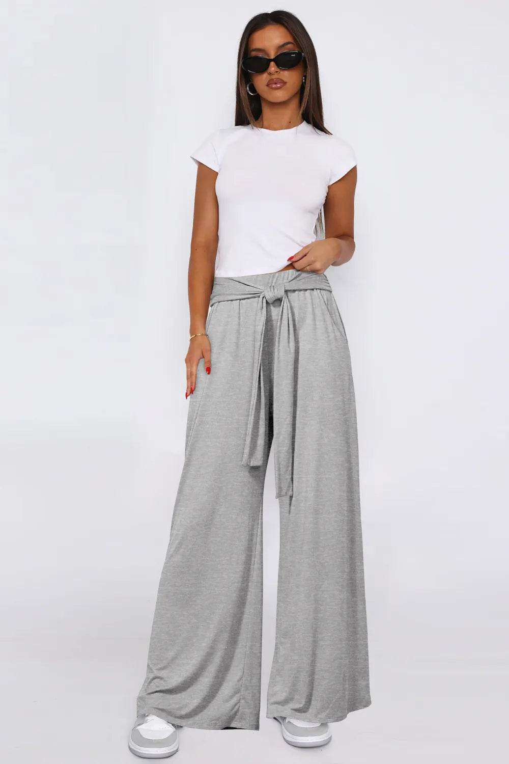 Tied Pocketed Wide Leg Pants Light Gray Trendsi 14ae6a96-bcf8-403e-8e98-1831663de8ba-Max