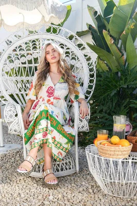 VERY J Button Down Printed Midi Dress Trendsi 14c570f7edac4d72a61308560c724290-Max-Origin