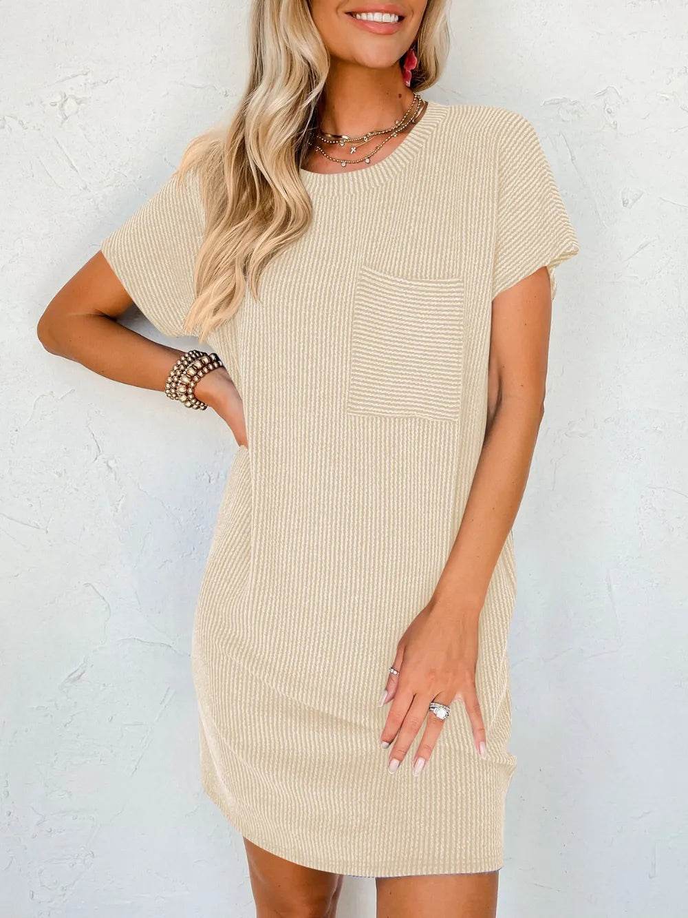 Lovelet Round Neck Short Sleeve Mini Dress Trendsi 153302f2-c46d-4a38-ad97-62a7ef305046-Max