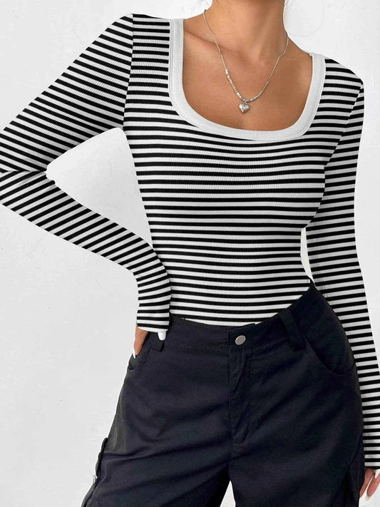 Striped Long Sleeve Scoop Neck T-Shirt Trendsi 154897b233c647bb984e6aa4bcd8e4be-Max-Origin