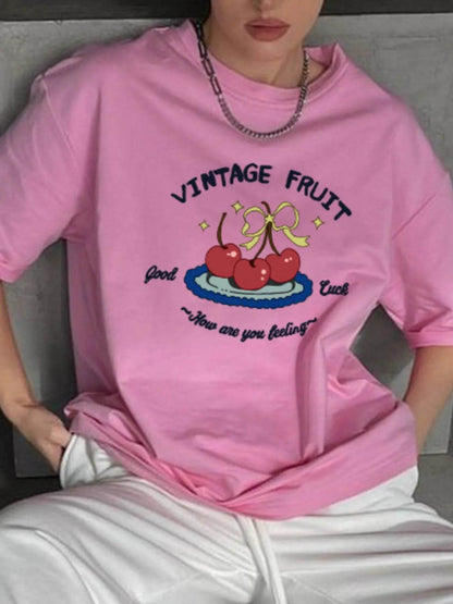 Plus Size Fruit Graphic Round Neck T-Shirt Dark Pink Trendsi 1590e046-0af5-4174-a829-0ae9b299de2e-Max-Origin