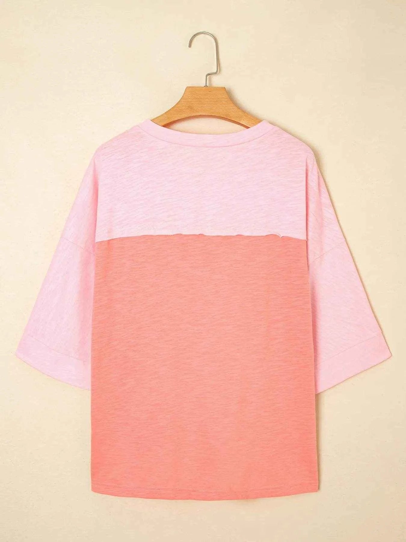 Flower Patched Exposed Seam Oversized T Shirt Trendsi 15a70ae57f994551a6fc88a9475e8279-Max-Origin