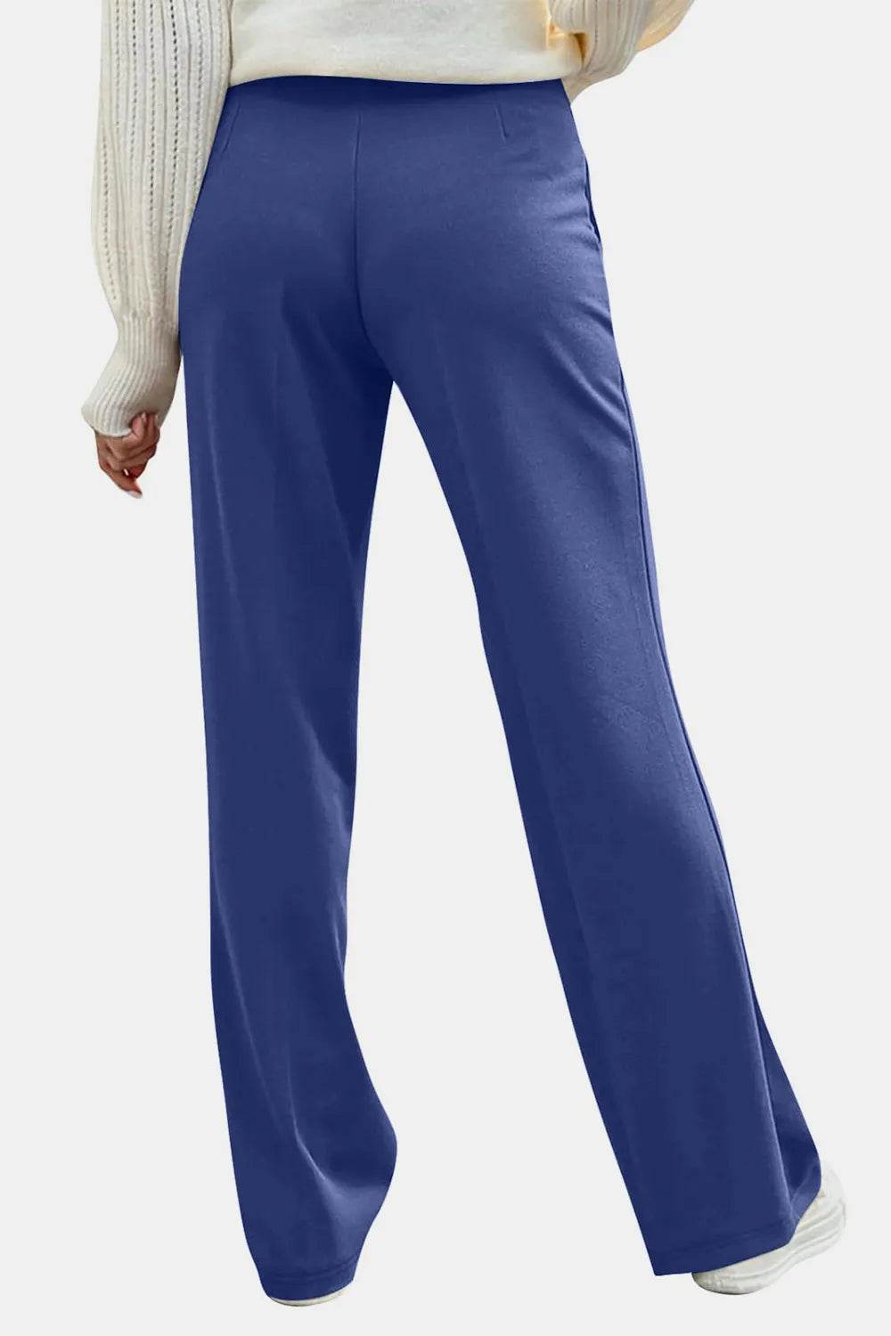 Decorative Button High Rise Pants Trendsi 1609eb56-d2bb-4637-8edb-30efbfa51aaf-Max