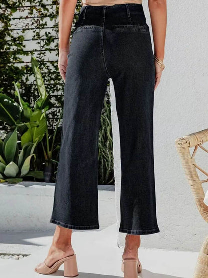 Button Fly Cropped Jeans with Pockets Trendsi 160b6af6-2bf4-4989-b07a-4831bc56cfaa-Max