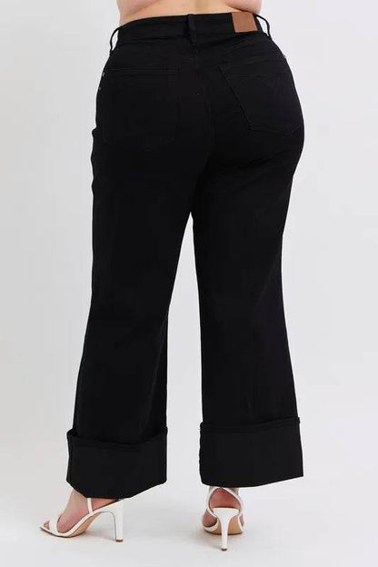 Judy Blue Full Size High Waist Reto Wide Leg W/ Cuff Plus Size Trendsi 1631bc9a-a234-4bd5-ad80-bb980fe7c17d-Max-Origin