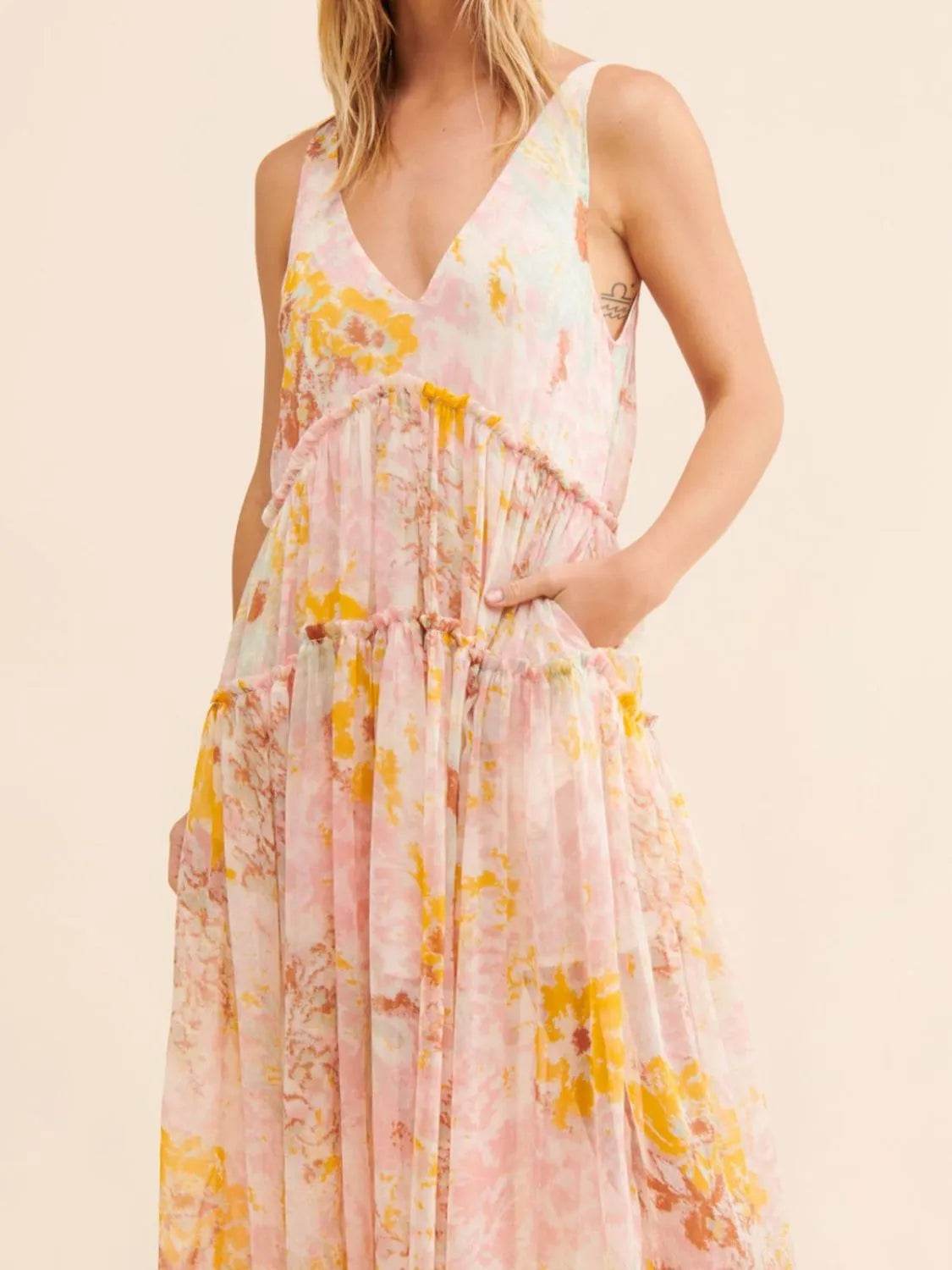 Printed V-Neck Sleeveless Dress Trendsi 1642d6e8-7bbe-4a7f-8337-b0c02a71517e-Max-Origin