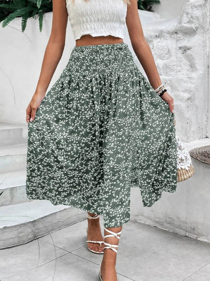 Slit Smocked Printed Skirt Trendsi 16443087-ea75-4bb1-be0c-5b254290c613-Max-Origin