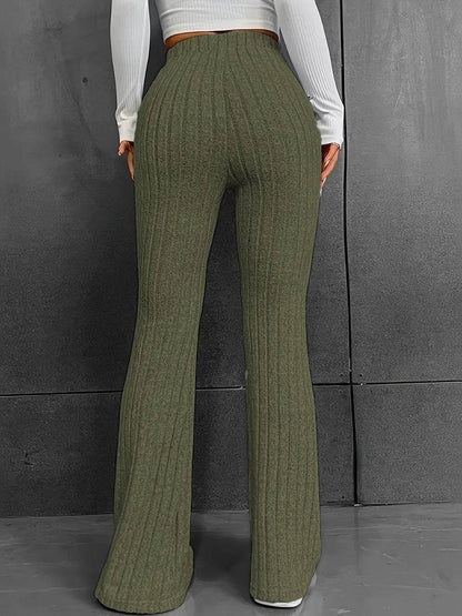 Ribbed High Waist Bootcut Pants Trendsi 165c5f50-c468-42dc-9371-65c22e4dc062-Max