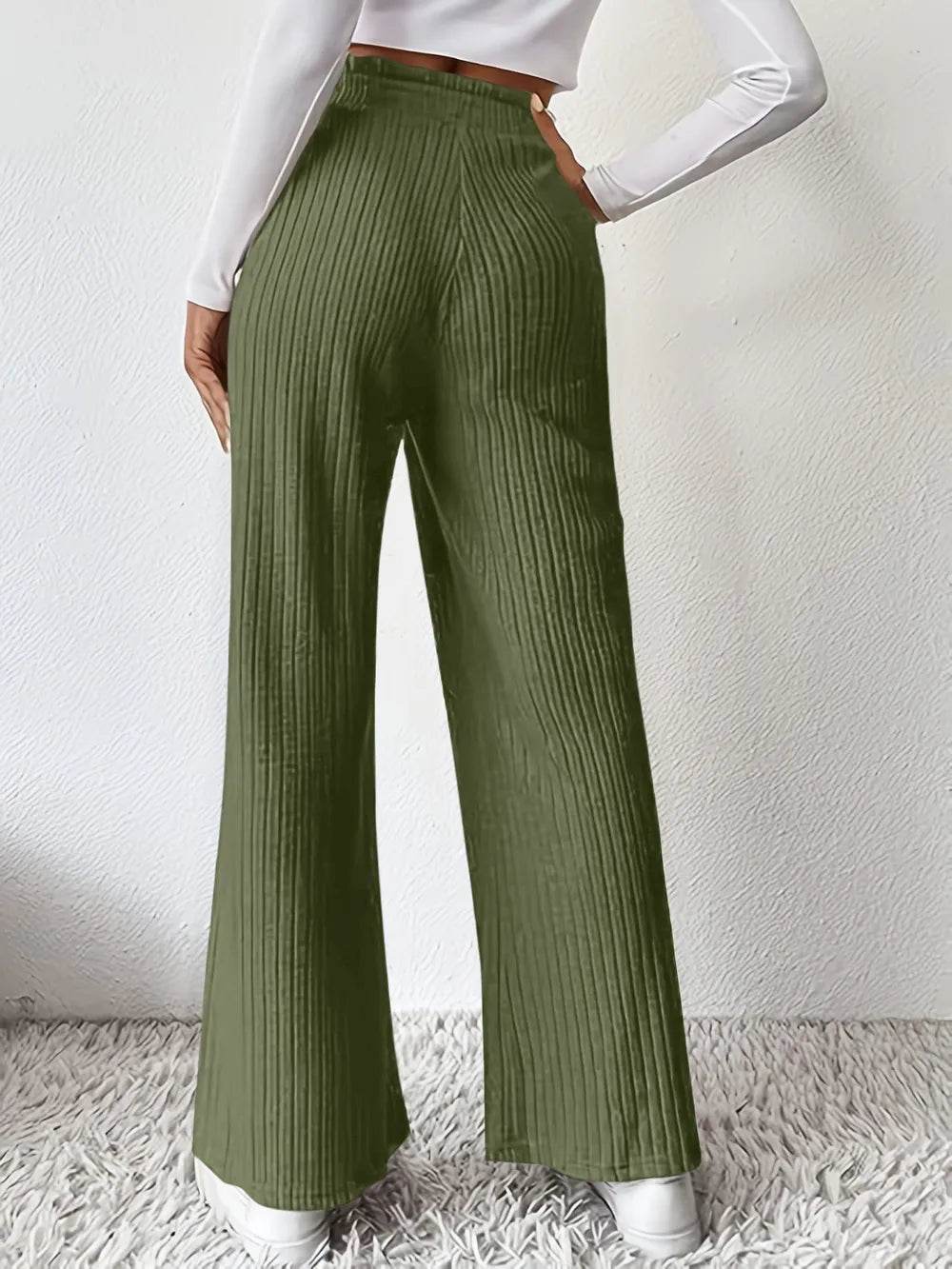 Ribbed High Waist Pants Trendsi 1698a790-a4f9-4711-b9c6-b76e4b3d88b1-Max