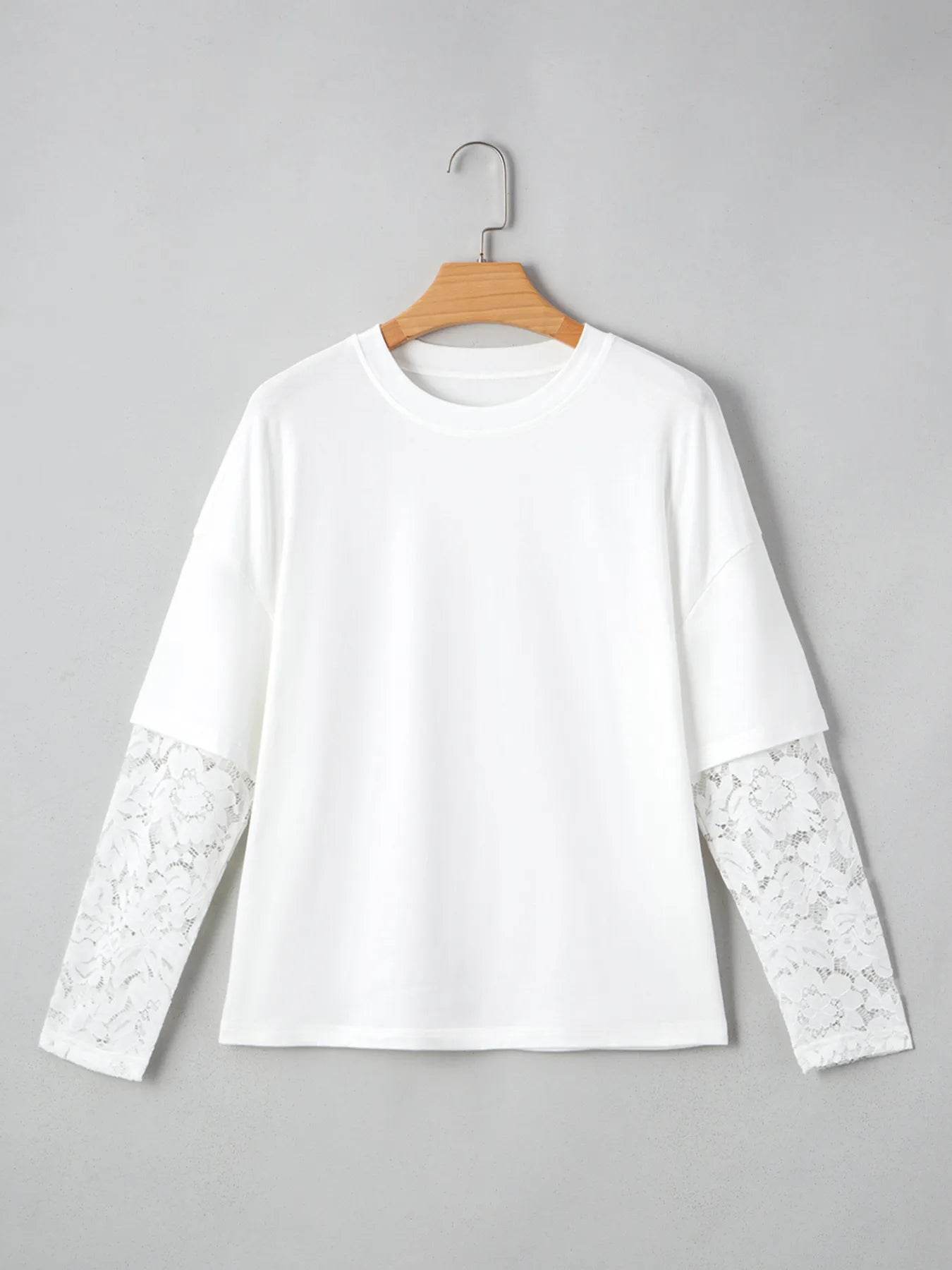 Lace Long Sleeve Insert Drop Shoulder Tee Trendsi 16bce35c515044c18c54eef3f19ee748-Max-Origin