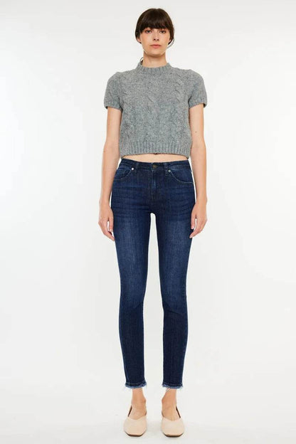 Kancan High-Rise Slim Fit Raw Hem Ankle Jeans Trendsi 16e8cac3ef4e46cb9d03327ca6fee5f5-Max-Origin
