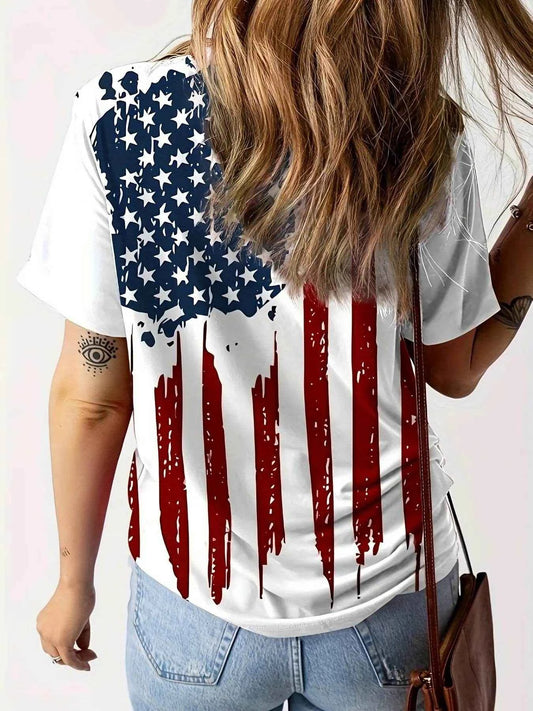 American Flag V-Neck Short Sleeve T-Shirt Trendsi 174535e5b6a44dca971c41e31cc0b556-Max-Origin