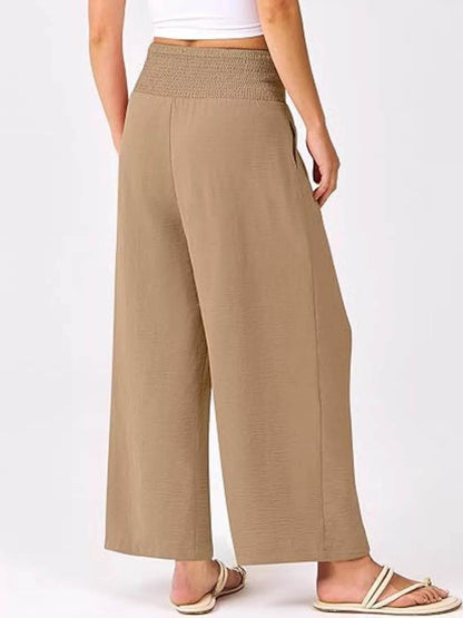 Wide Leg Smocked High Waist Pants Trendsi 1766850b678b452189d233e36b462d1a-Max-Origin