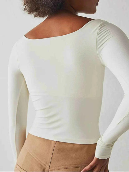Square Neck Fitted Long Sleeve T-Shirt Trendsi 177501a0-744a-4792-b216-79518a55ac34-Max-Origin