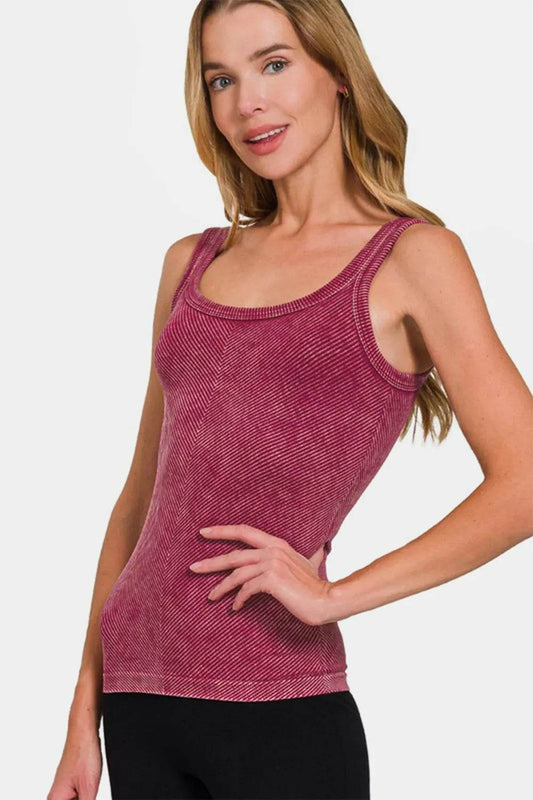 Zenana Ribbed Scoop Neck Tank Burgundy Trendsi 177d9789-9dfe-47ff-9fd1-0468c84044e1-Max