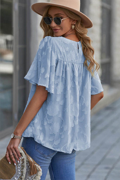 Round Neck Puff Sleeve Blouse Trendsi 17a70d78baf641e88d80867bd0e59bea-Max