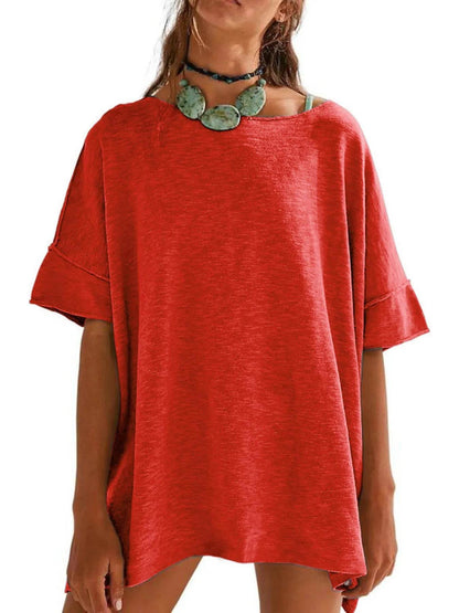 Oversized Round Neck Drop-Shoulder T-Shirt Watermelon Red Trendsi 17b627c4b605464ca832a531ea88bcd3-Max-Origin