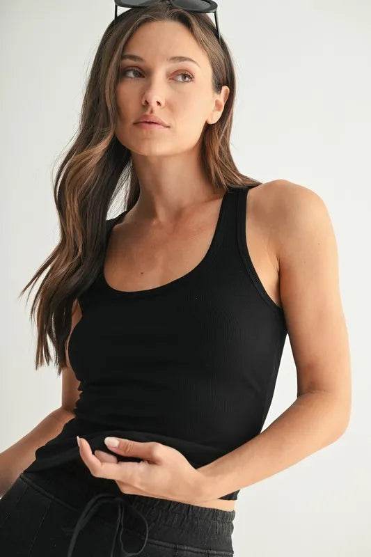 MONO B Slim Fit Scoop Neck Tank BLACK Trendsi 17dd1b940b194996b4e399467cd25224-Max-Origin