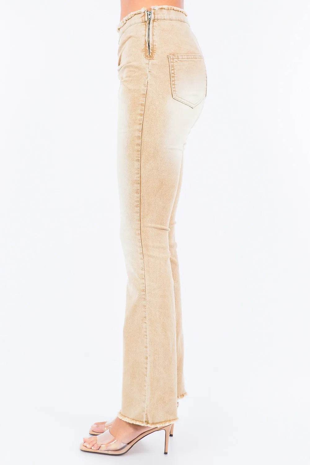 American Bazi V-Cut Ruched Flare Pants Trendsi 17dea340-09f3-4d6f-aead-14a85632a487-Max